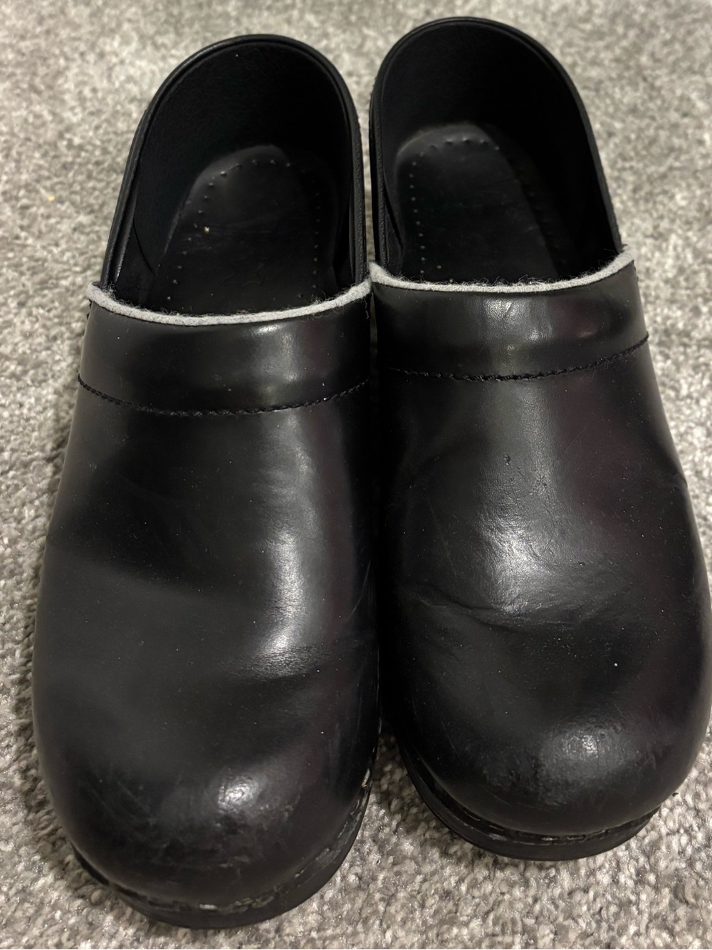 Black Leather Dansko Clogs